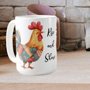 Patchwork Morning Rooster Koffiemok