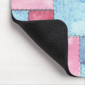 Patchwork Muismat, Roze, Blauw Muismat (Hoek)