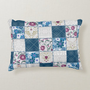 Patchwork naadloze florale kant achtergrond accent kussen