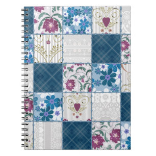 Patchwork naadloze florale kant achtergrond notitieboek