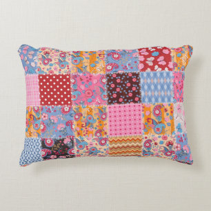 Patchwork naadloze, schattige stof patroon. accent kussen