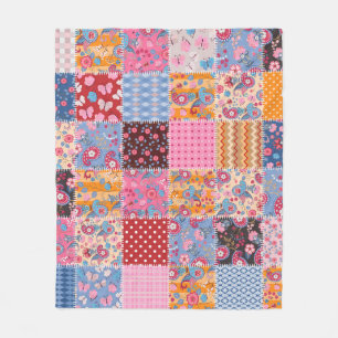 Patchwork naadloze, schattige stof patroon. fleece deken