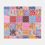 Patchwork naadloze, schattige stof patroon. fleece deken (Voorkant (Horizontaal))