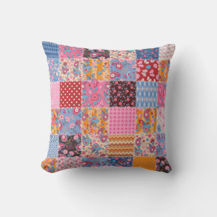 Patchwork naadloze, schattige stof patroon. kussen