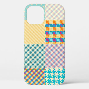 patchwork: naadloze textielachtergrond iPhone 12 hoesje