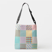 patchwork: naadloze textielachtergrond crossbody tas (Achterkant)