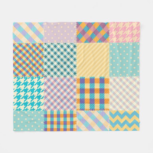 patchwork: naadloze textielachtergrond fleece deken (Voorkant (Horizontaal))