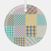  patchwork: naadloze textielachtergrond glas ornament (Voorkant)