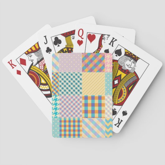 patchwork: naadloze textielachtergrond pokerkaarten (Achterkant)