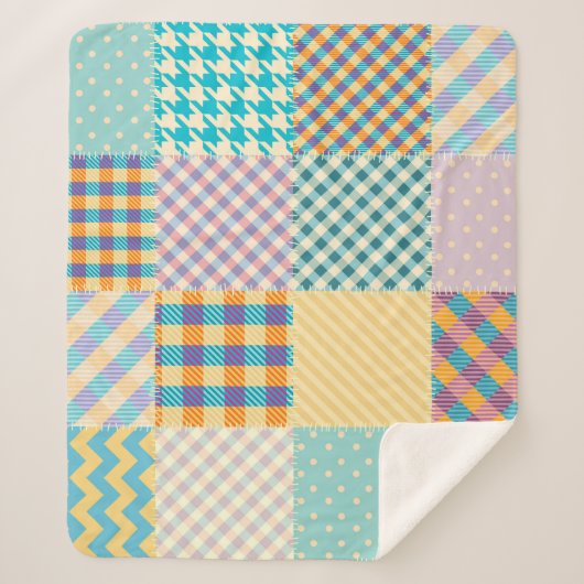 patchwork: naadloze textielachtergrond sherpa deken (Voorkant)