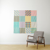 patchwork: naadloze textielachtergrond wandkleed (In situ)