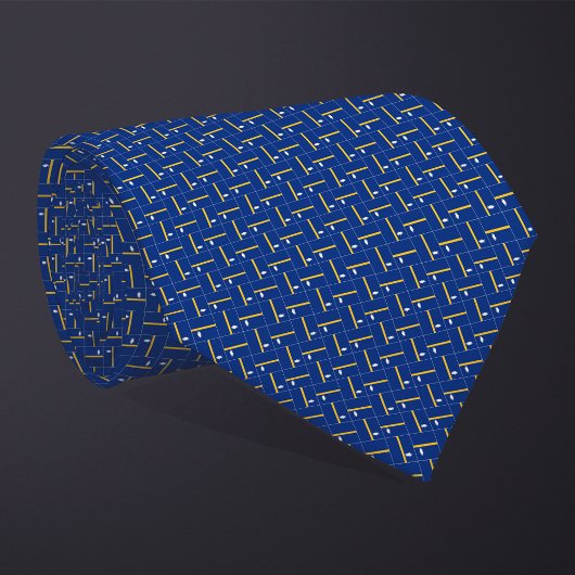Patchwork Nauru Flag Pattern Stropdas