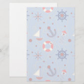Patchwork Nautisch ontwerp Briefpapier (Voorkant / Achterkant)