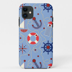 Patchwork Nautisch ontwerp iPhone 11 Hoesje