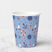 Patchwork Nautisch ontwerp Papieren Bekers (Achterkant)