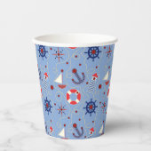 Patchwork Nautisch ontwerp Papieren Bekers (Voorkant)