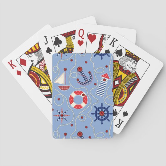 Patchwork Nautisch ontwerp Pokerkaarten (Achterkant)