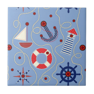 Patchwork Nautisch ontwerp Tegeltje
