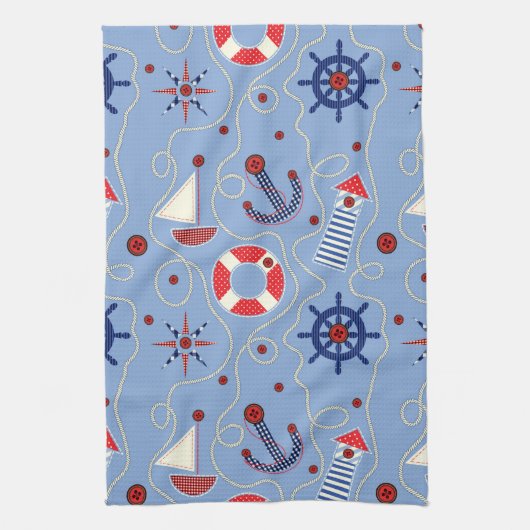 Patchwork Nautisch ontwerp Theedoek (Verticaal)