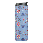 Patchwork Nautisch ontwerp Thermosbeker (Gedraaid links)