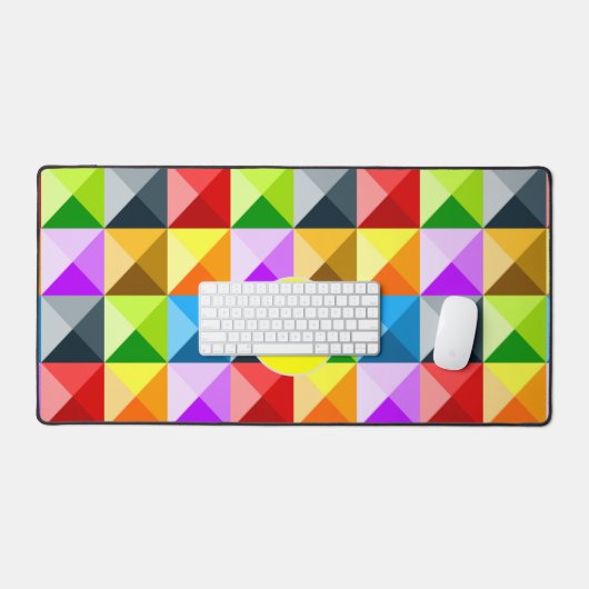 Patchwork neon Kleurrijke geometrische patroon Mon Bureaumat (Keyboard & Muis)