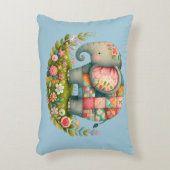 Patchwork Olifant Bloemrijke Weide Charme Accent Kussen (Voorkant(Verticaal))