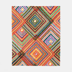 Patchwork ontwerp met Aztec Squares. Fleece Deken