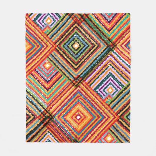 Patchwork ontwerp met Aztec Squares. Fleece Deken (Voorkant)