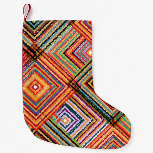 Patchwork ontwerp met Aztec Squares. Kleine Kerstsok (Voorkant)
