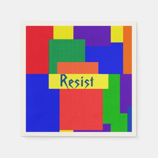 Patchwork Ontwerp Regenboog Resist Papieren servet (Voorkant)