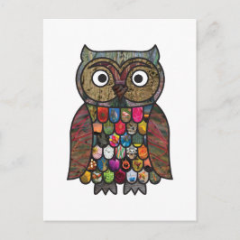 Patchwork Owl Briefkaart