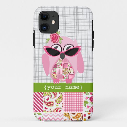 Patchwork Owl iPhone 5 Hoesje (Achterkant)