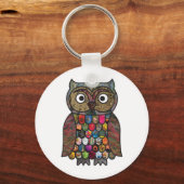 Patchwork Owl Sleutelhanger (Voorkant)