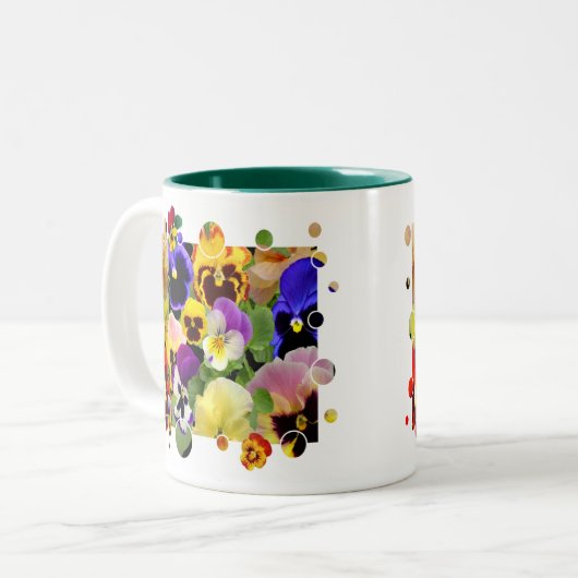 PATCHWORK PANSY ~ Mug à deux tons (Devant gauche)