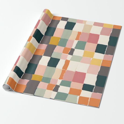 Patchwork Pastels Cadeaupapier (Uitgerold)