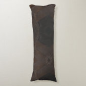 Patchwork Patroon Faux Brown Leather Lichaamskussen (Voorkant Verticaal)