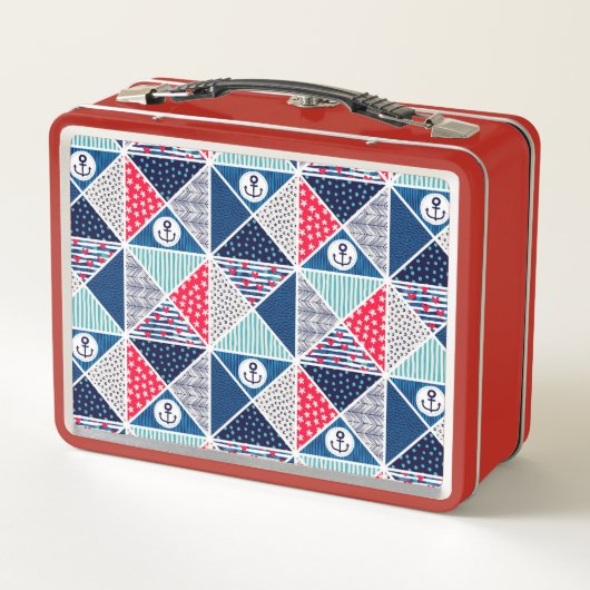 Patchwork Patroon met Nautical Element Polka Dot (Achterkant)