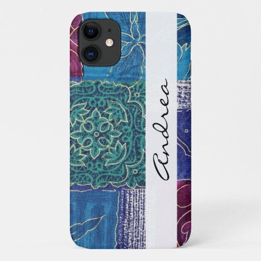 Patchwork Patroon, Patchwork Background, Jouw naam Case-Mate iPhone Case (Achterkant)