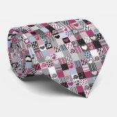 Patchwork Patroon Stropdas (Opgerold)