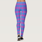 Patchwork Patroon voor Bright Blue en Magenta Faux Leggings (Achterkant)