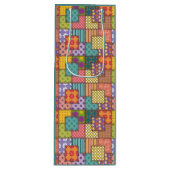 Patchwork-patroonbloemen Polka Dot Stripe Wijn Cadeautas (Voorkant)