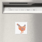 Patchwork Pattern Chicken Boerderij Animal Magneet (Insitu (Vaatwasser))
