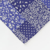 Patchwork Pattern Chintz Shades of Blue Polka Dot Fleece Deken (Hoek)