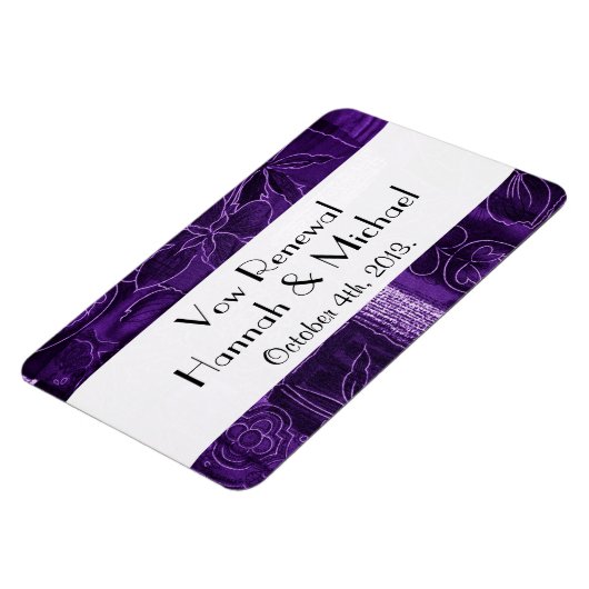 Patchwork Pattern, Paars Patchwork, Vow Renewal Magneet (Linkerzijde)