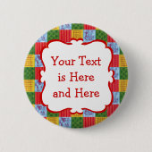 patchwork pattern painting ronde button 5,7 cm (Voorkant)