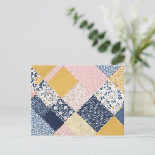 Patchwork Patterned Retro  Afbeelding Briefkaart (Staand voorkant)