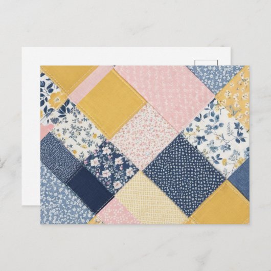Patchwork Patterned Retro  Afbeelding Briefkaart (Voorkant / Achterkant)