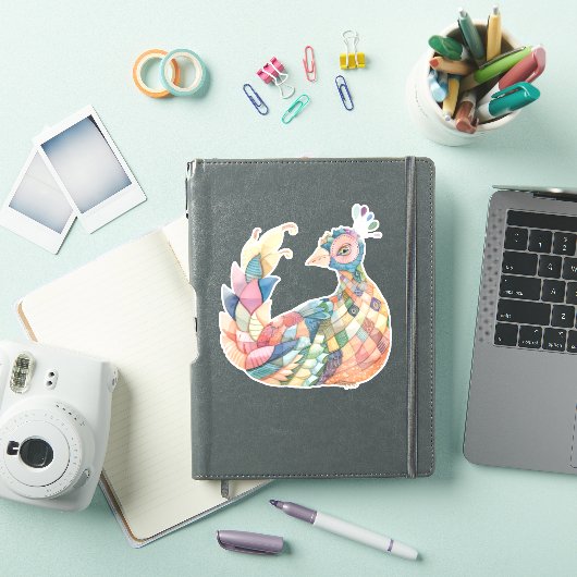 Patchwork Peacock Sticker (iPad Cover)