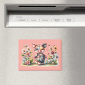 Patchwork Piglet mignon dans le aimant Jardin Flor (In Situ (Lave-vaisselle))