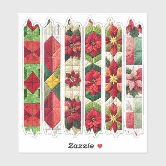 Patchwork Poinsettia Washi Tape Scrapbook Stickers (Vel)